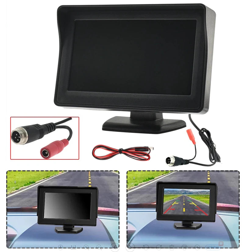 Monitor de Coche Plegable de 4.3" para Marcha Atrás