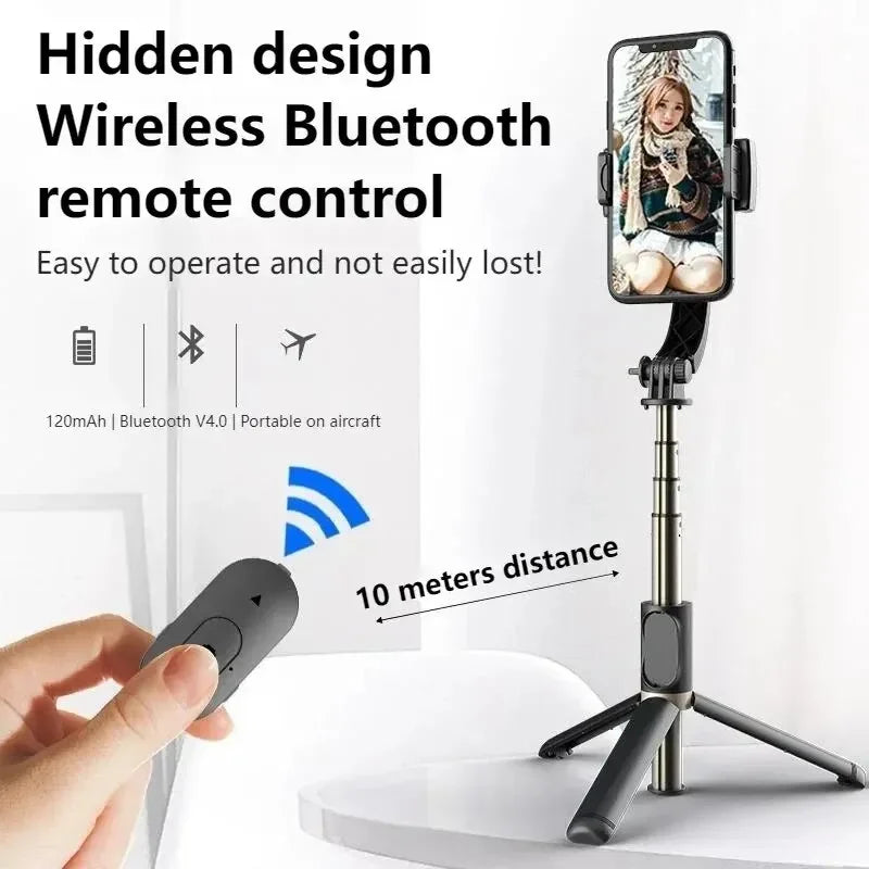 Estabilizador Gimbal Portátil con Trípode y Bluetooth