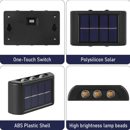 Aplique Solar de Pared Exterior (Luz Arriba y Abajo)