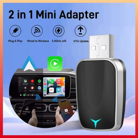 Adaptador Inalámbrico CarPlay y Android Auto 2 en 1