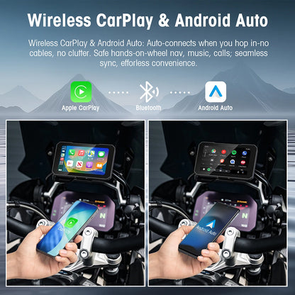 Pantalla de Moto 5" con CarPlay y Doble Dashcam