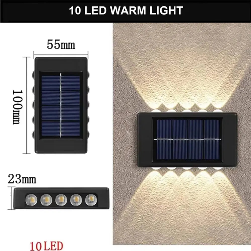 Aplique Solar de Pared Exterior (Luz Arriba y Abajo)