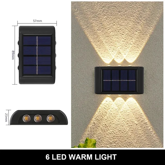 Aplique Solar de Pared Exterior (Luz Arriba y Abajo)