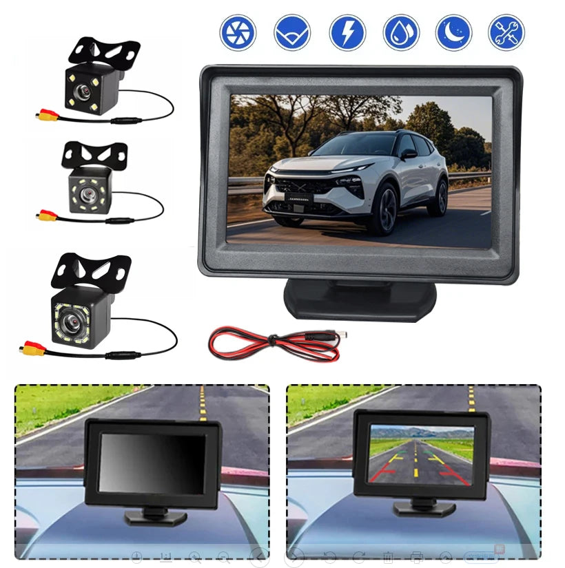 Monitor de Coche Plegable de 4.3" para Marcha Atrás