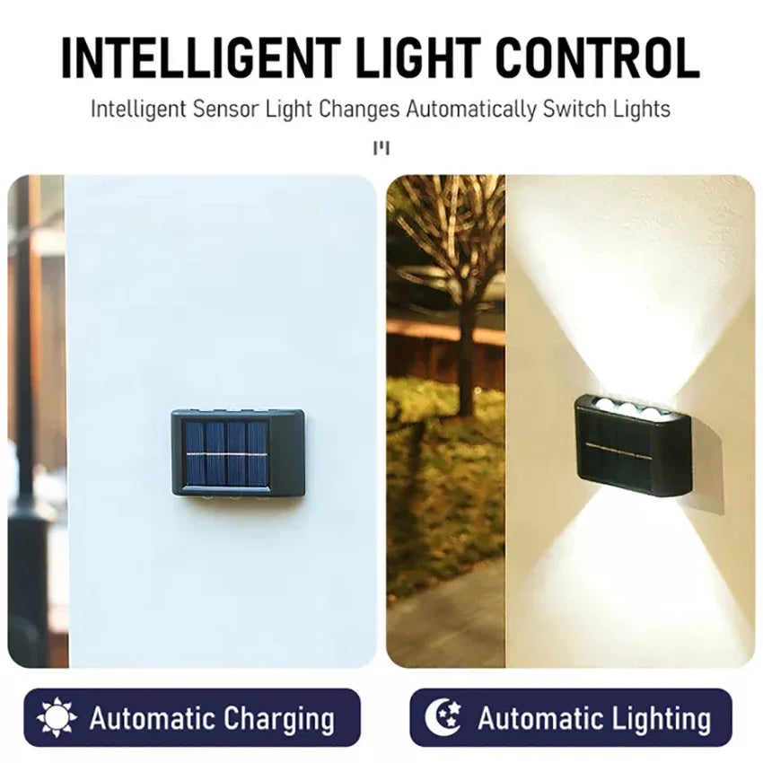 Aplique Solar de Pared Exterior (Luz Arriba y Abajo)