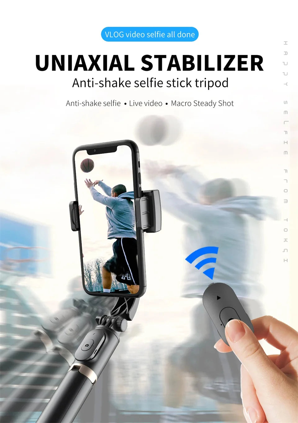 Estabilizador Gimbal Portátil con Trípode y Bluetooth