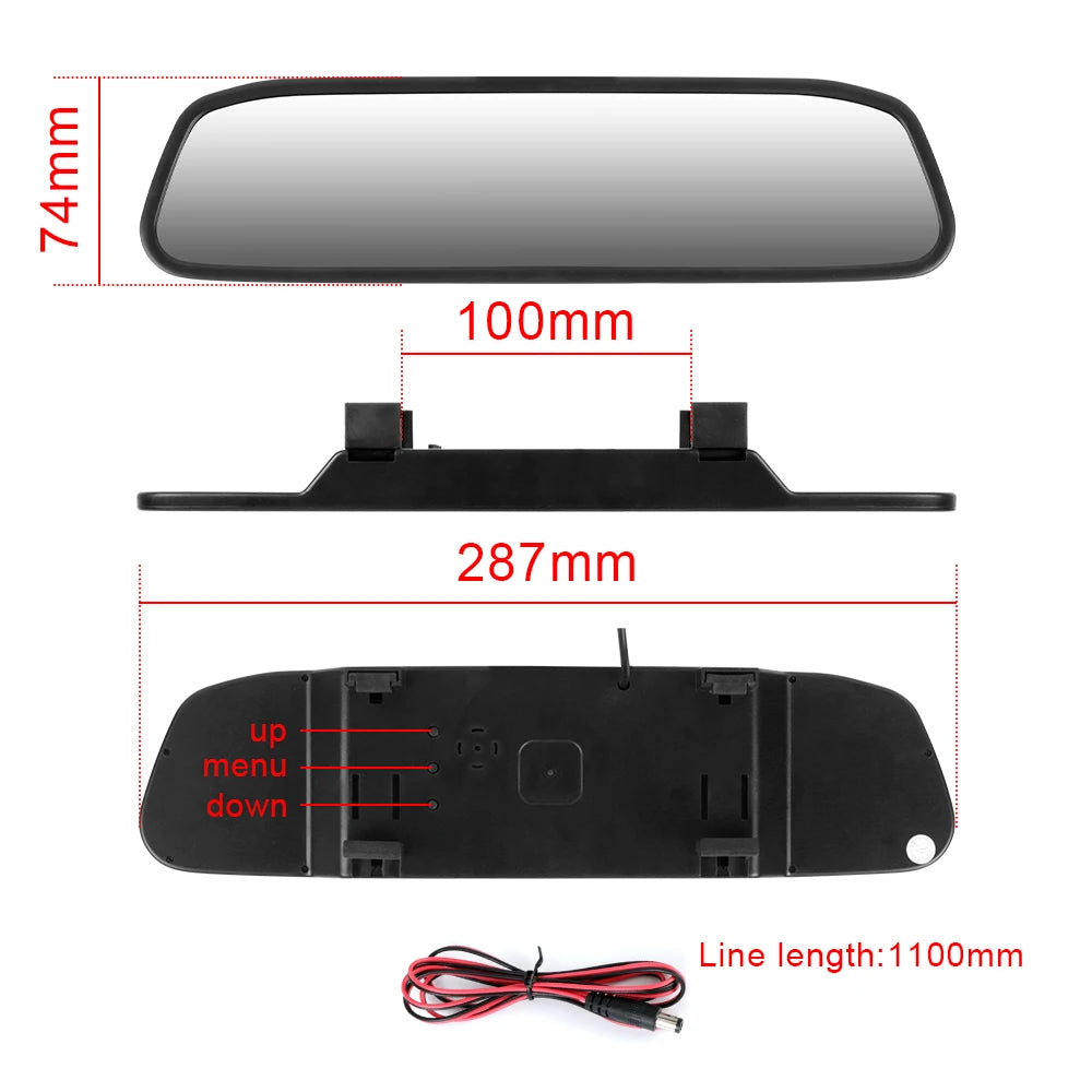 Espejo Retrovisor con Monitor HD de 4.3"