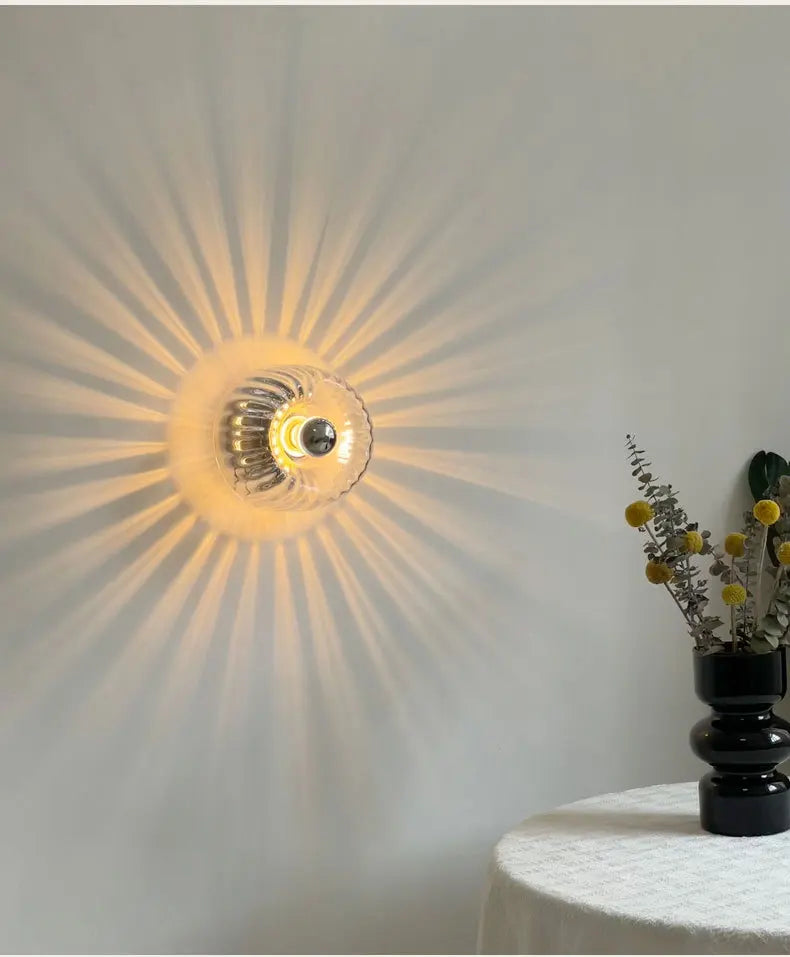 Aplique de Pared de Cristal Retro