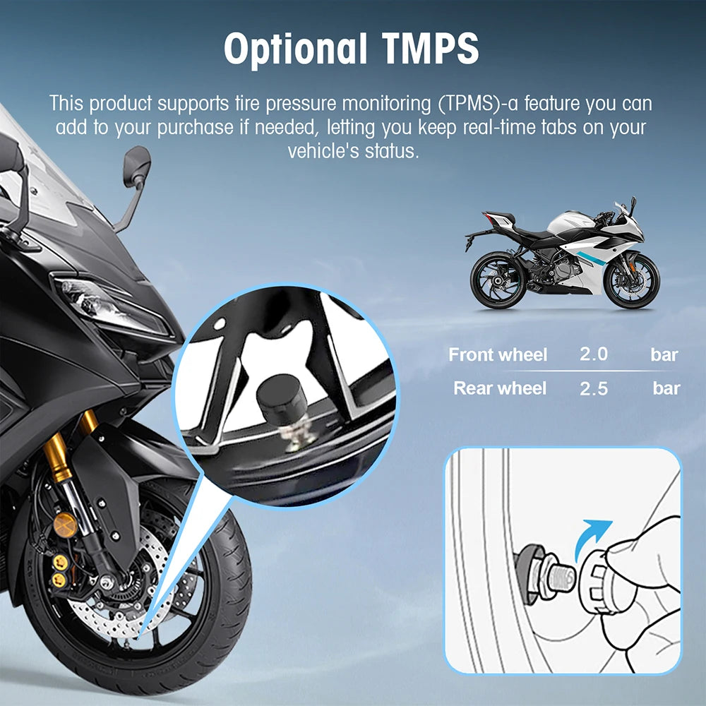 Pantalla de Moto 5" con CarPlay y Doble Dashcam