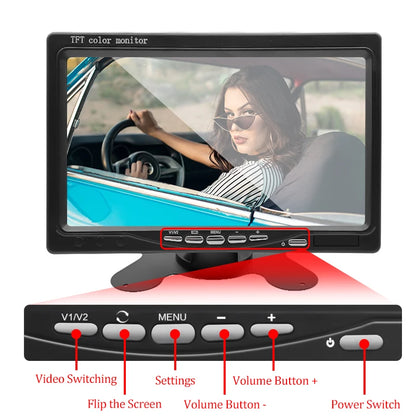 Monitor de Coche HD de 7" para Marcha Atrás