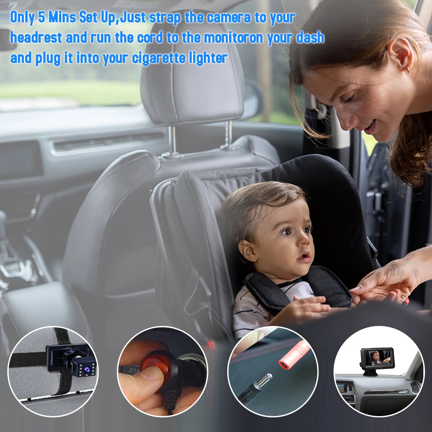 Monitor de Coche para Bebés con Visión Nocturna