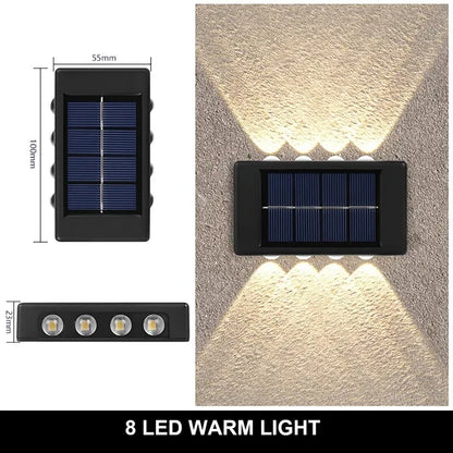 Aplique Solar de Pared Exterior (Luz Arriba y Abajo)