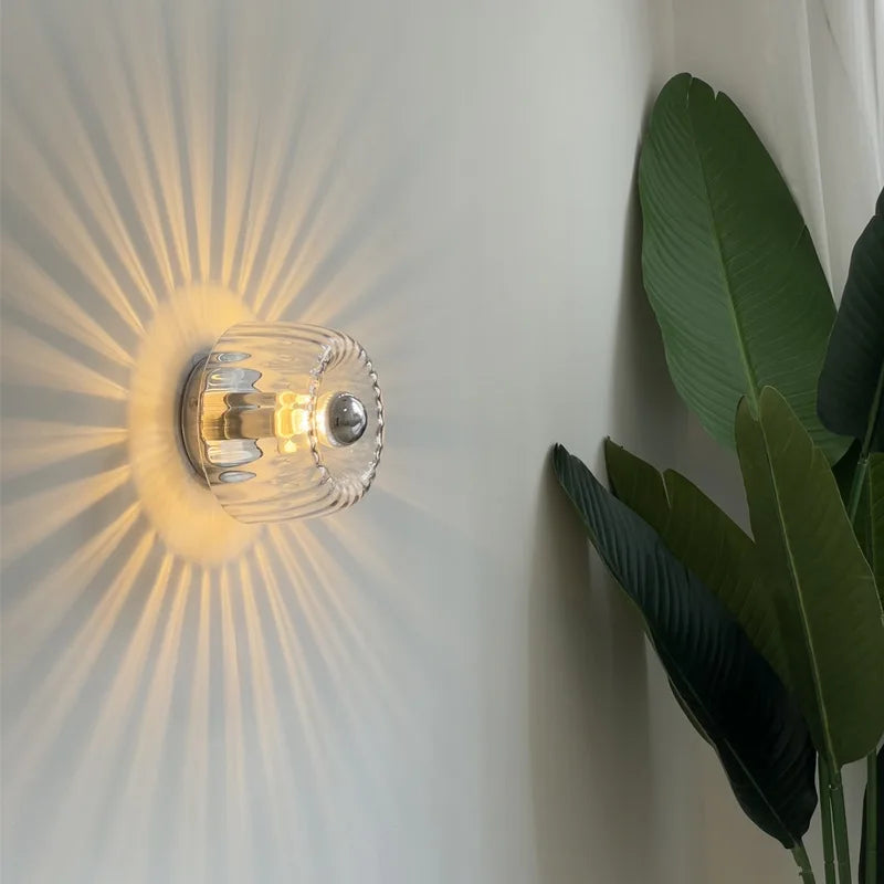 Aplique de Pared de Cristal Retro