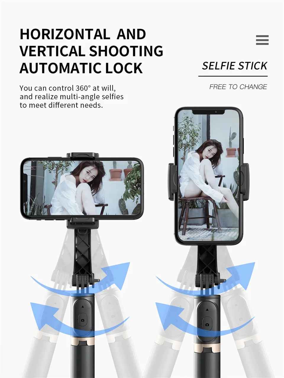 Estabilizador Gimbal Portátil con Trípode y Bluetooth