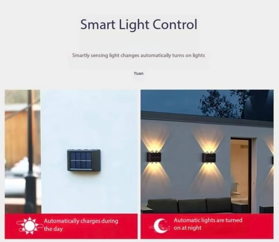 Aplique Solar LED para Pared Exterior