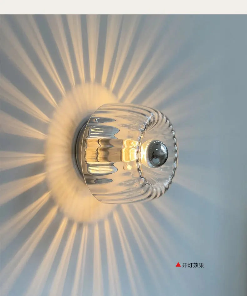 Aplique de Pared de Cristal Retro
