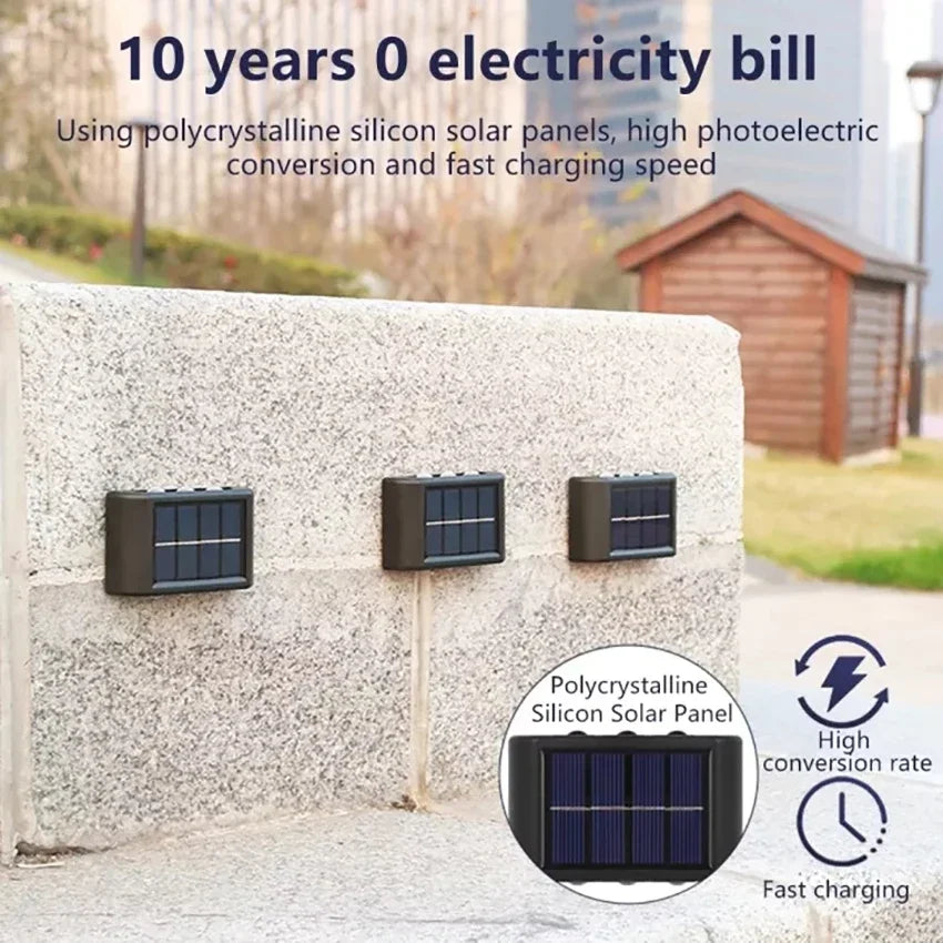 Aplique Solar de Pared Exterior (Luz Arriba y Abajo)