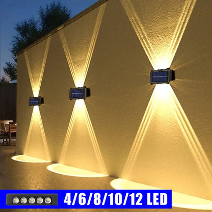 Aplique Solar de Pared Exterior (Luz Arriba y Abajo)