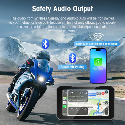 Pantalla de Moto 5" con CarPlay y Doble Dashcam
