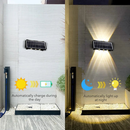 Aplique Solar de Pared Exterior (Luz Arriba y Abajo)