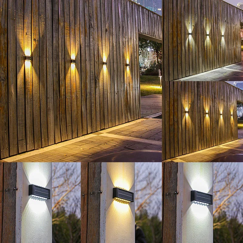 Aplique Solar de Pared Exterior (Luz Arriba y Abajo)