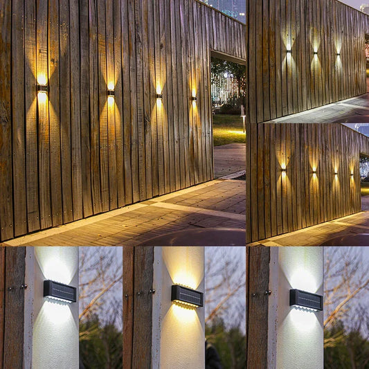 Aplique Solar de Pared Exterior (Luz Arriba y Abajo)