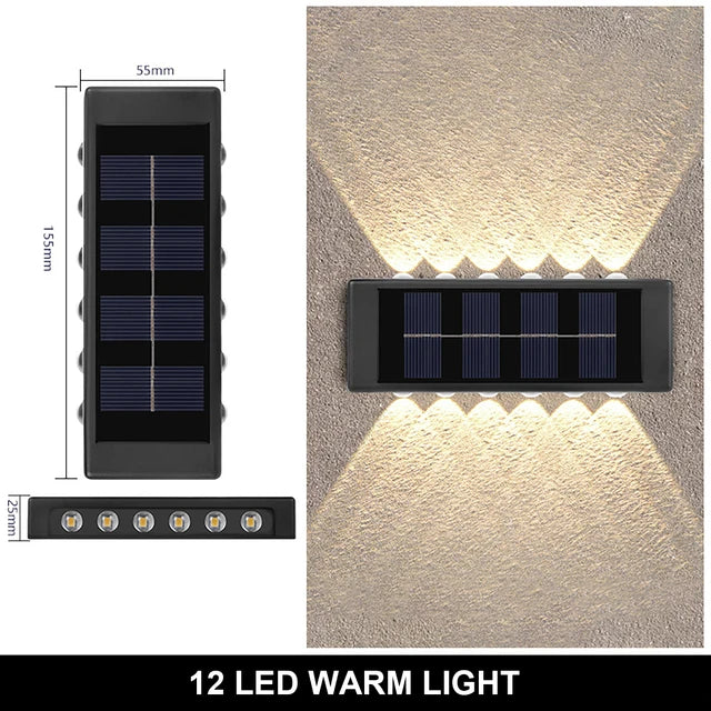 Aplique Solar de Pared Exterior (Luz Arriba y Abajo)