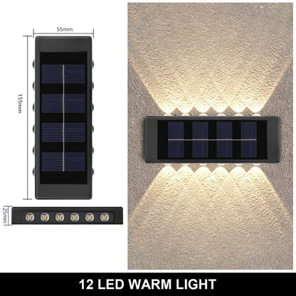 Aplique Solar de Pared Exterior (Luz Arriba y Abajo)