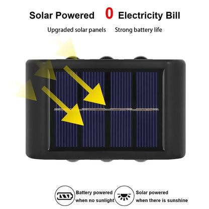 Aplique Solar de Pared Exterior (Luz Arriba y Abajo)