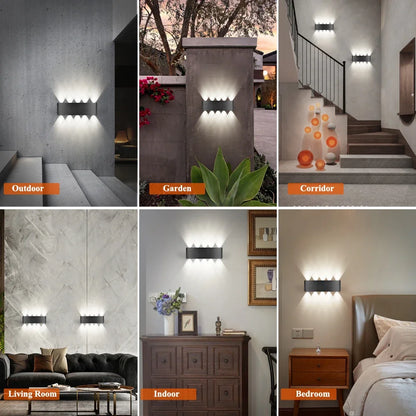 Aplique Solar de Pared Exterior (Luz Arriba y Abajo)