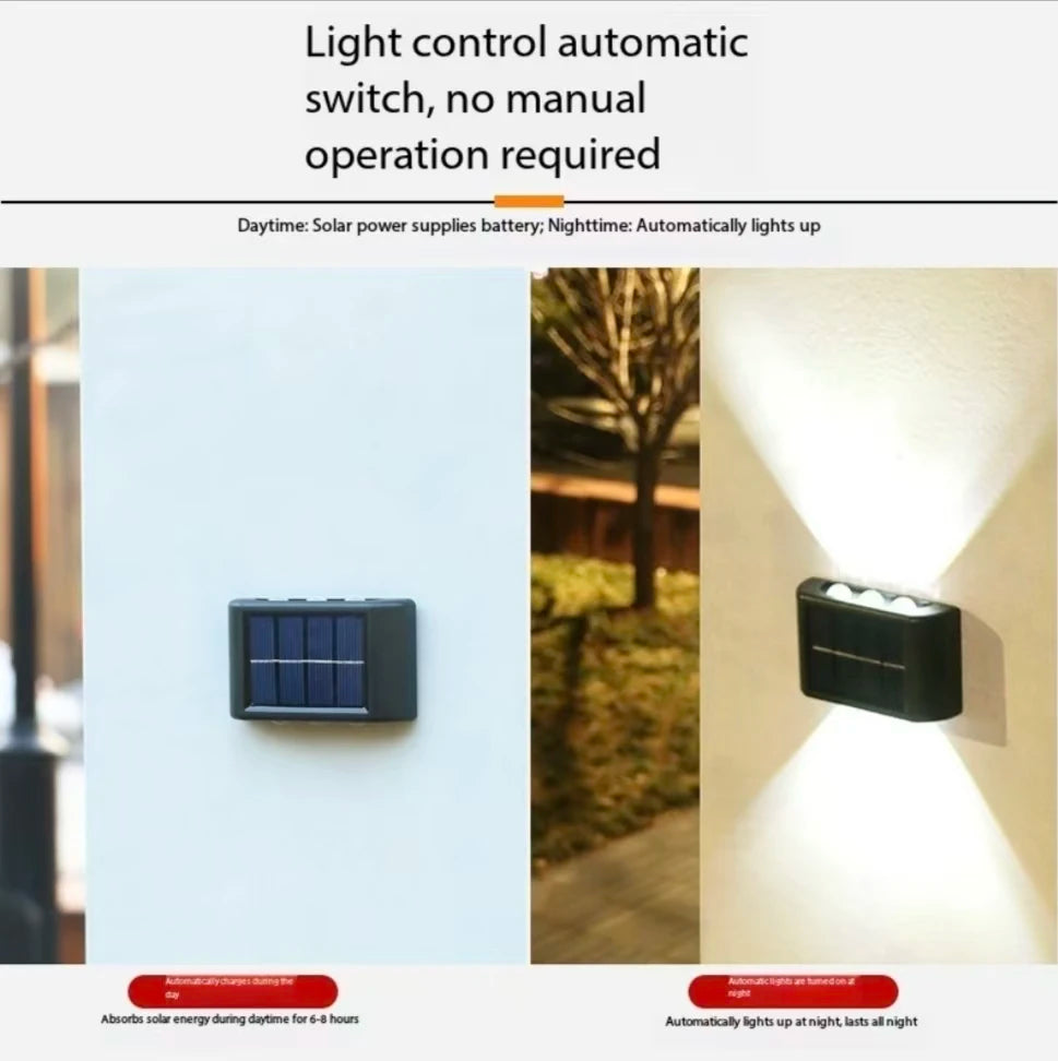 Aplique Solar LED para Pared Exterior