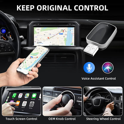 Adaptador Inalámbrico CarPlay y Android Auto 2 en 1