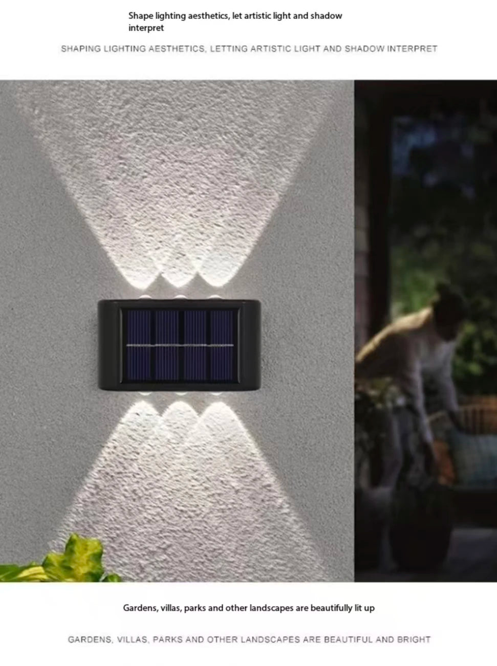 Aplique Solar LED para Pared Exterior
