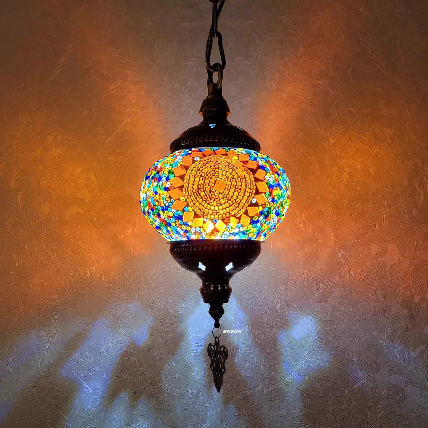 Lámpara Colgante de Mosaico Turco