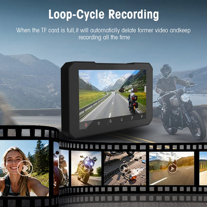 Pantalla de Moto 5" con CarPlay y Doble Dashcam