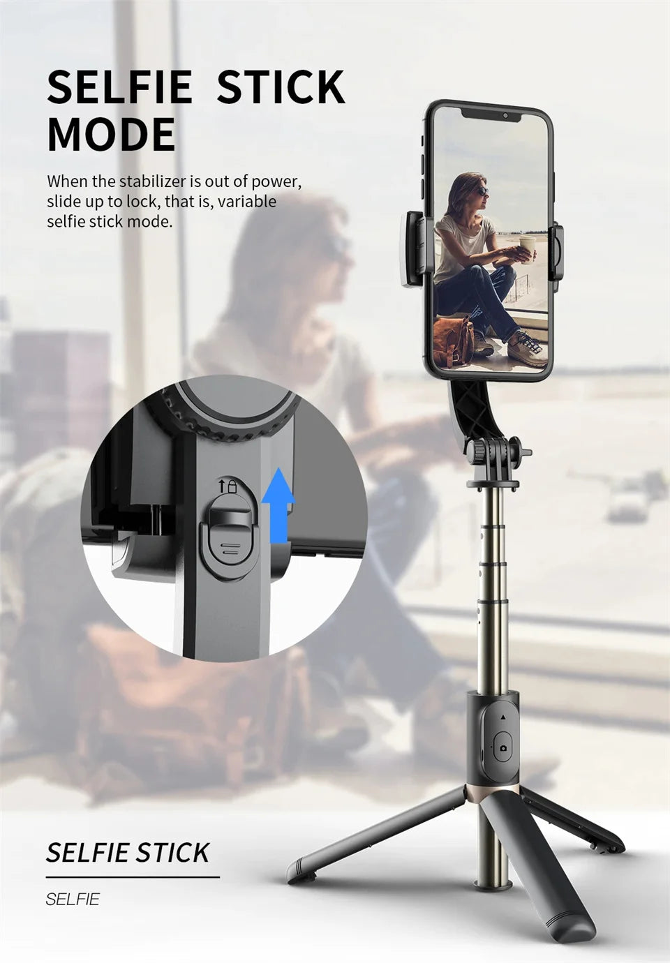 Estabilizador Gimbal Portátil con Trípode y Bluetooth