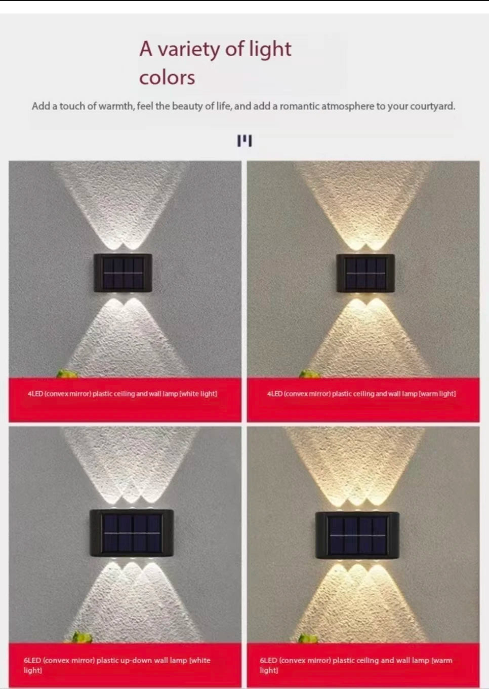 Aplique Solar LED para Pared Exterior