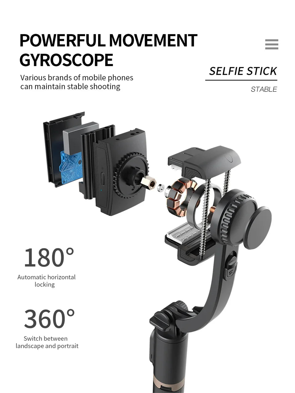 Estabilizador Gimbal Portátil con Trípode y Bluetooth